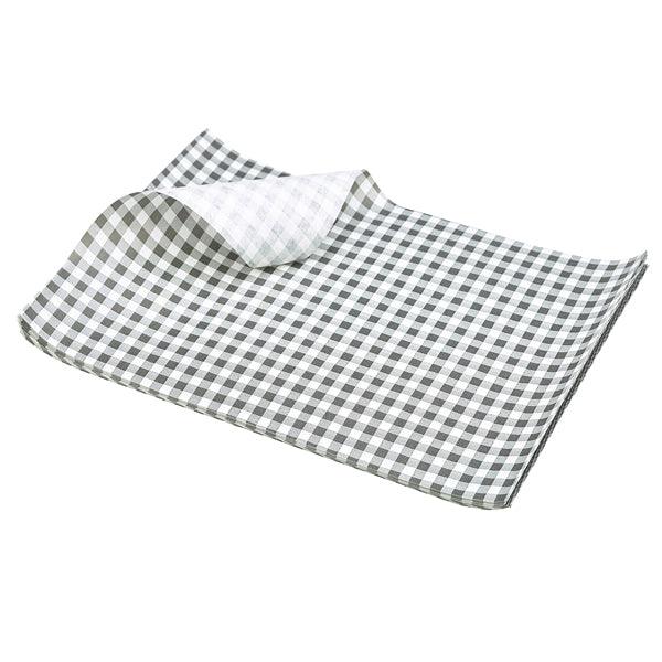 Greaseproof Paper Black Gingham Print 35 x 25cm - BESPOKE 77