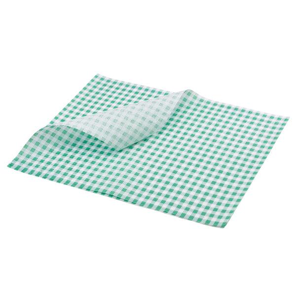 Greaseproof Paper Green Gingham Print 35 x 25cm - BESPOKE 77