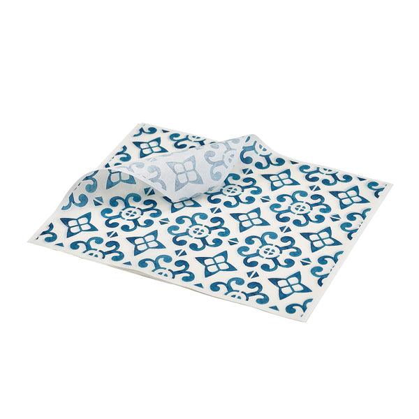 GenWare Greaseproof Paper Blue Mosaic 20 x 25cm - BESPOKE 77