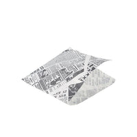 Greaseproof Paper Bags White Newspaper Print 17.5 x 17.5cm - BESPOKE 77