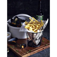 Greaseproof Paper Bags White Newspaper Print 17.5 x 17.5cm - BESPOKE 77