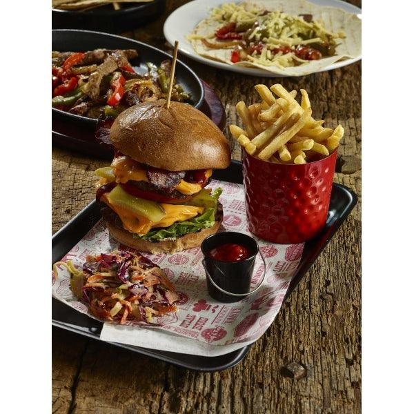Greaseproof Paper Red Steak House Design 25 x 35cm - BESPOKE 77