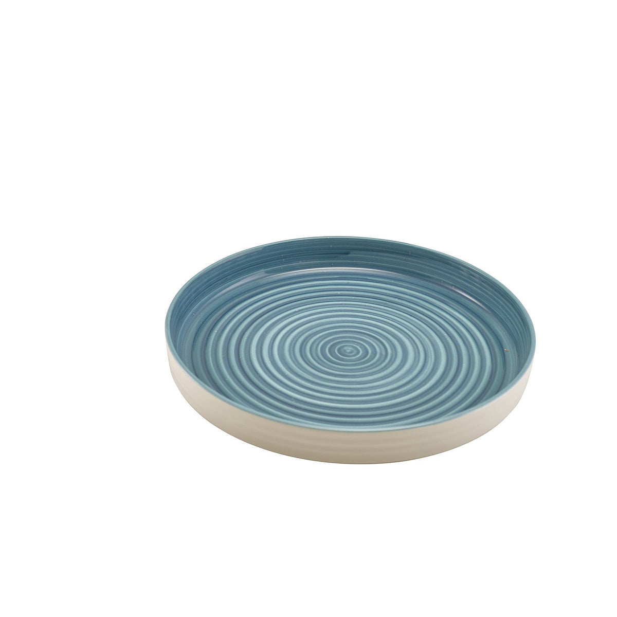 Miro blue reactive glaze porcelain presentation plate 26cm
