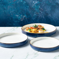 Terra Porcelain Aqua Blue Two Tone Presentation Plate 26cm - BESPOKE 77