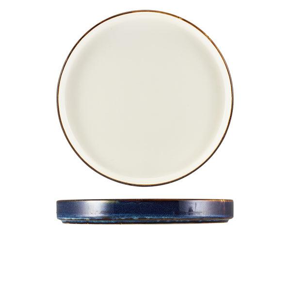 Terra Porcelain Aqua Blue Two Tone Presentation Plate 26cm - BESPOKE 77