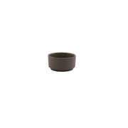 Kava green satin glaze porcelain ramekin 7.5cl with exposed grey wall