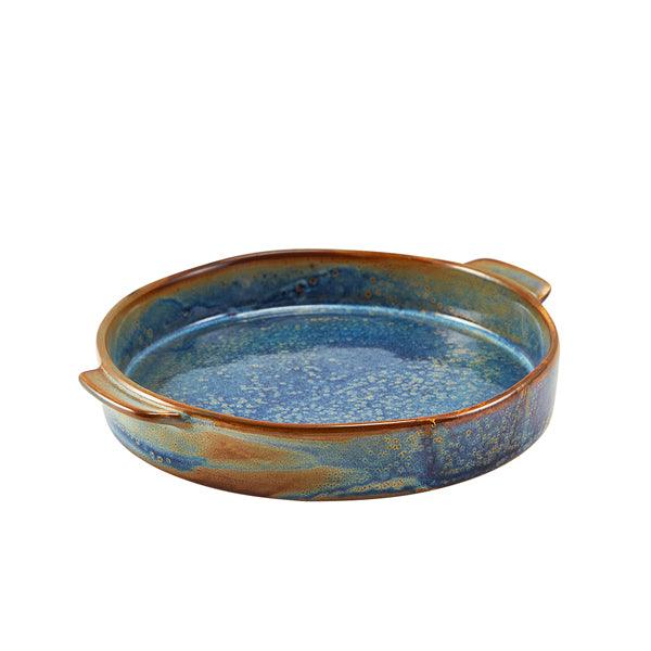 Terra Porcelain Aqua Blue Round Eared Dish 20.3cm - BESPOKE 77