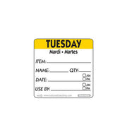 50mm Tuesday Removable Day Label (500) - BESPOKE 77