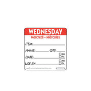 50mm Wednesday Removable Day Label (500) - BESPOKE 77