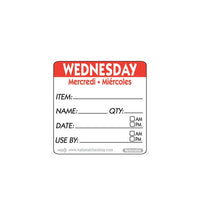 50mm Wednesday Removable Day Label (500) - BESPOKE 77