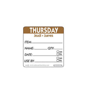 50mm Thursday Removable Day Label (500) - BESPOKE 77