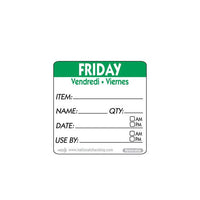 50mm Friday Removable Day Label (500) - BESPOKE 77