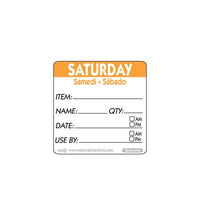 50mm Saturday Removable Day Label (500) - BESPOKE 77