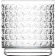 Ravenna geometric textured crystal-look glass tumbler 38cl