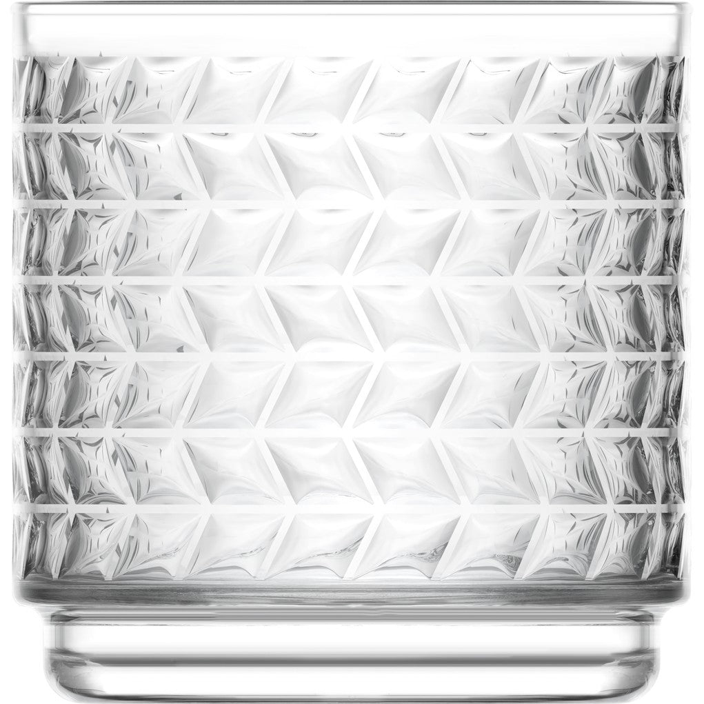 Ravenna geometric textured crystal-look glass tumbler 38cl
