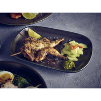 Terra Porcelain Black Rectangular Plate 24 x 16.5cm - BESPOKE 77