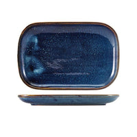 Terra Porcelain Aqua Blue Rectangular Plate 24 x 16.5cm - BESPOKE 77