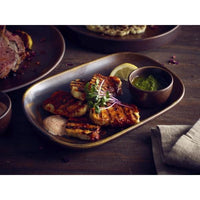 Terra Porcelain Rustic Copper Rectangular Plate 24 x 16.5cm - BESPOKE 77