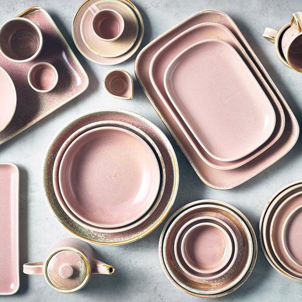 Terra Porcelain Rose Rectangular Plate 24 x 16.5cm - BESPOKE 77