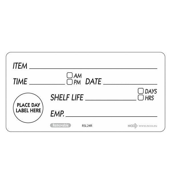 50 X 100mm Removable Shelf Life Label (500) - BESPOKE 77