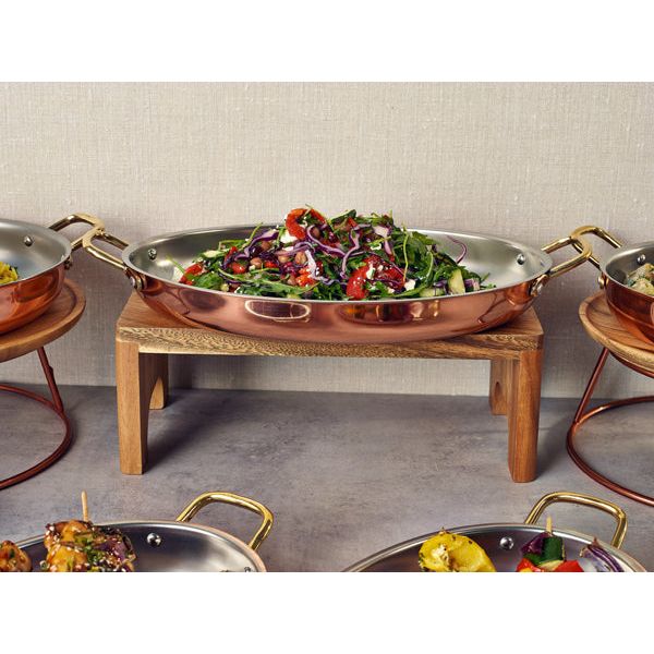 Genware Acacia Wood Buffet Riser GN 1/2 15cm (H) - BESPOKE 77