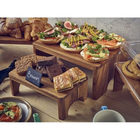 Genware Acacia Wood Buffet Riser GN 1/3 12cm (H) - BESPOKE 77
