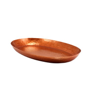Large copper hammered aluminium oval platter 56 x 39cm
