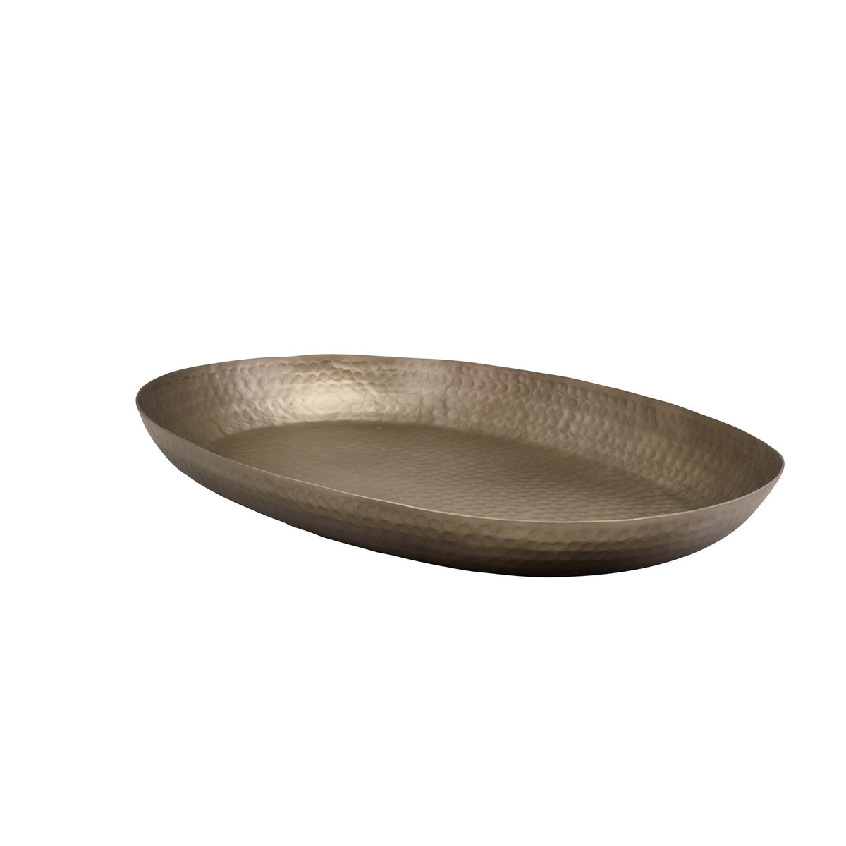 Large vintage hammered aluminium oval platter 56 x 39cm