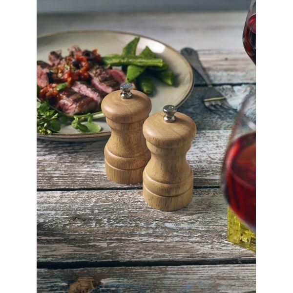 Genware Light Wood Salt Or Pepper Grinder 10cm - BESPOKE 77