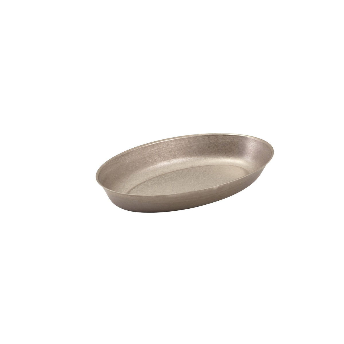 Vintage steel oval serving dish 20.5 x 13cm with industrial finish