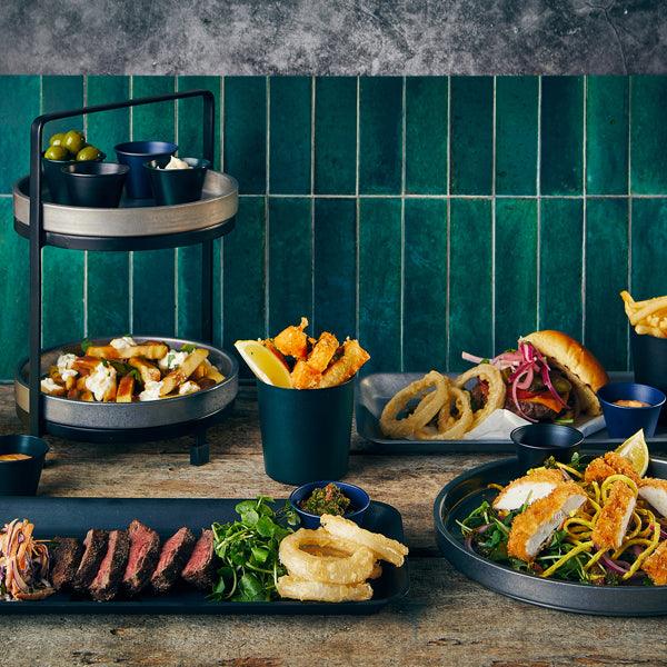 GenWare Black Vintage Steel Tray 36 x 16.5cm - BESPOKE 77