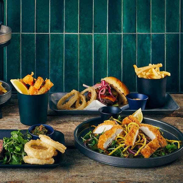 GenWare Black Vintage Steel Tray 36 x 16.5cm - BESPOKE 77