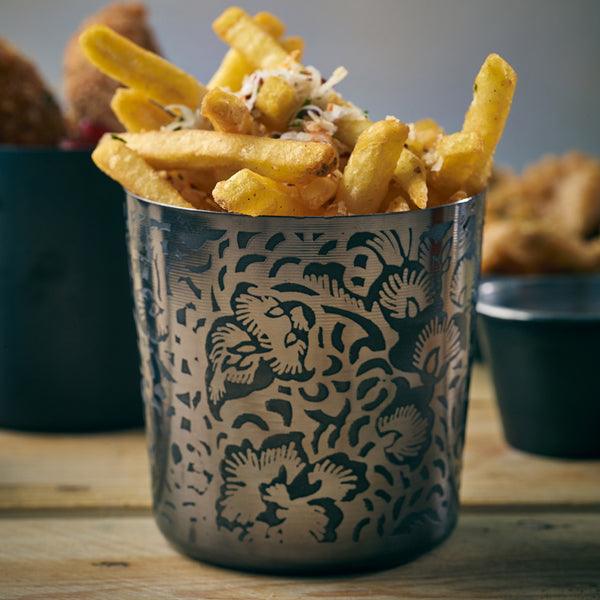 GenWare Black Floral Stainless Steel Serving Cup 8.5 x 8.5cm - BESPOKE 77