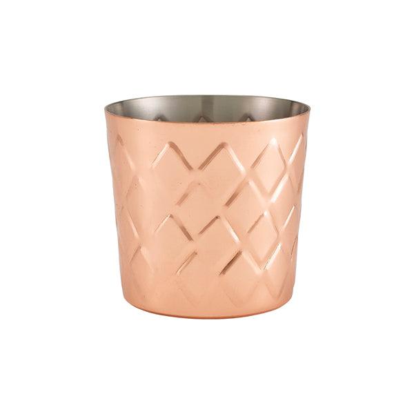 Diamond Pattern Copper Plated Serving Cup 8.5 x 8.5cm - BESPOKE 77