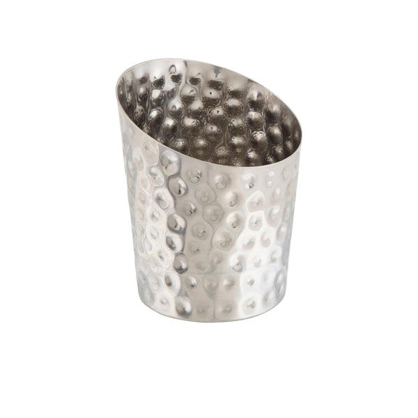 Hammered Stainless Steel Angled Cone 9.5 x 11.6cm (Dia x H) - BESPOKE 77
