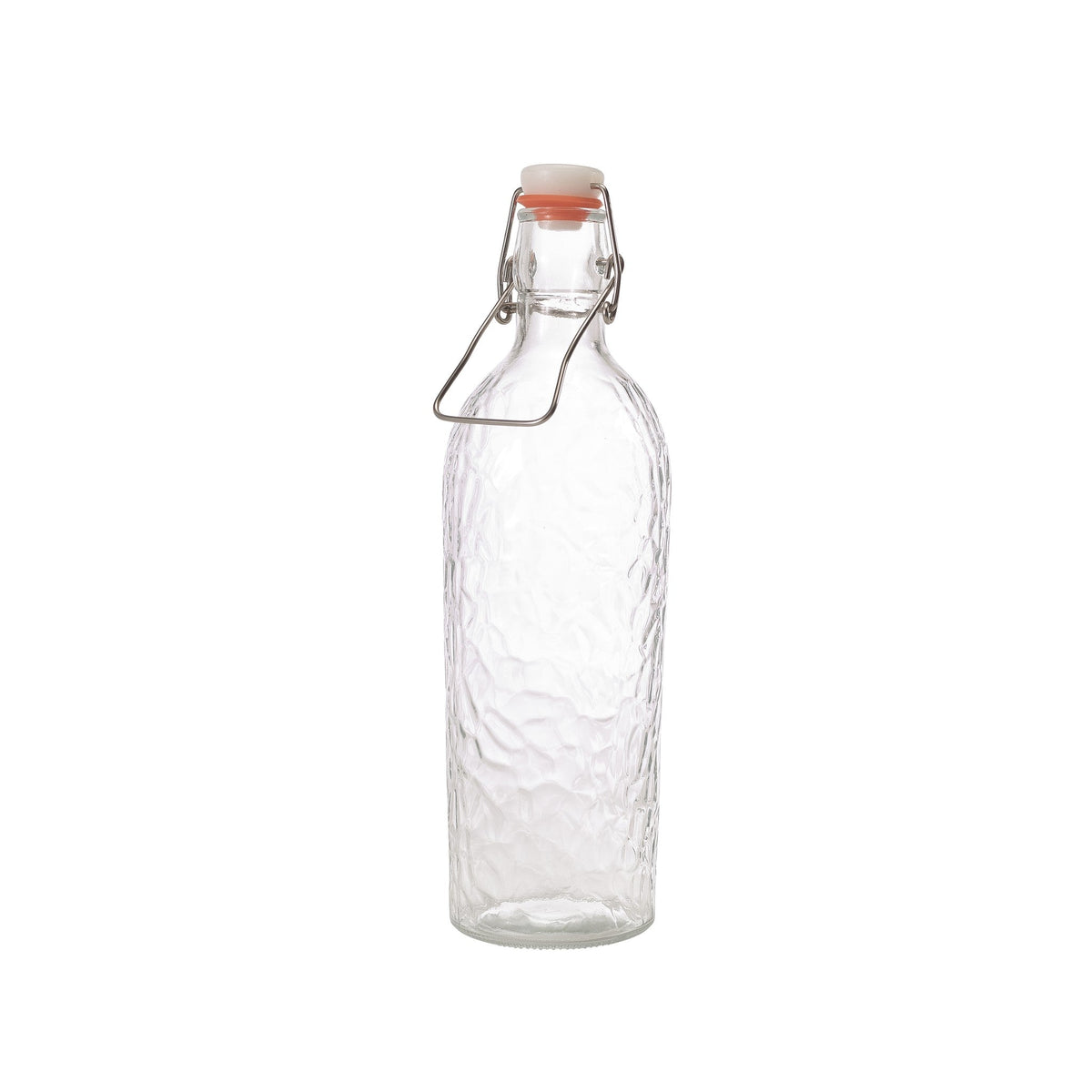 Hammered glass swing top water bottle 1L