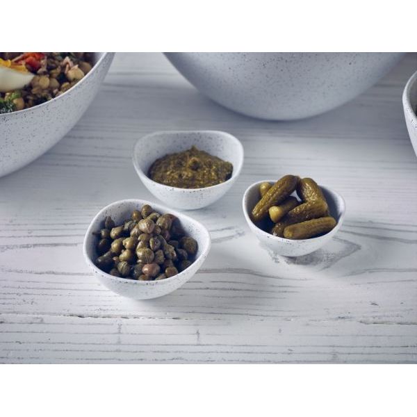 White Granite Melamine Triangular Ramekin 3.5oz - BESPOKE 77