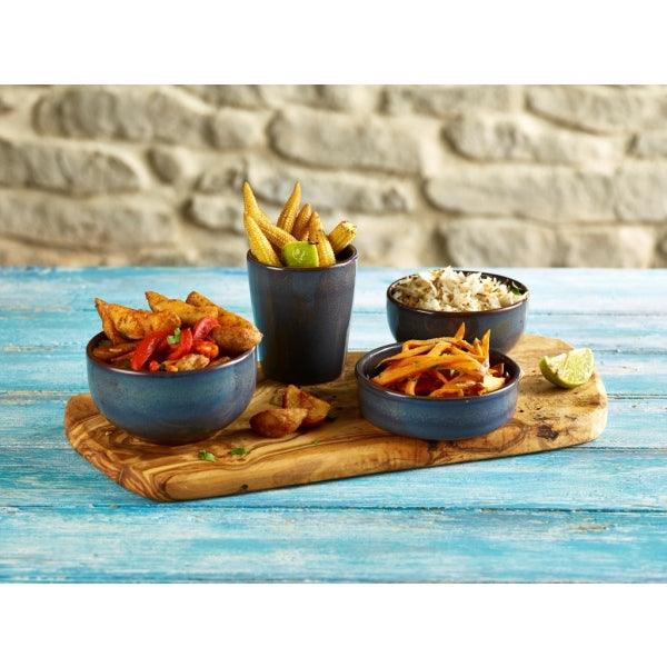 Terra Stoneware Rustic Blue Tapas Dish 13cm - BESPOKE 77