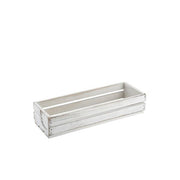 Genware White Wash Wooden Crate 34 x 12 x 7cm - BESPOKE 77