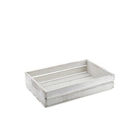 Genware White Wash Wooden Crate 35 x 23 x 8cm - BESPOKE 77