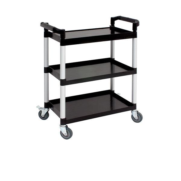 Genware Small 3 Tier PP Trolley Black Shelves - BESPOKE 77