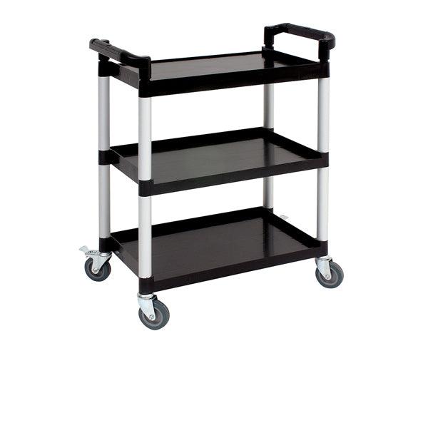 Genware Large 3 Tier PP Trolley Black Shelves - BESPOKE 77