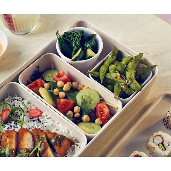 White Tokyo Melamine Middle Bento Box Insert 16.9 x 8.3 x 7cm - BESPOKE 77