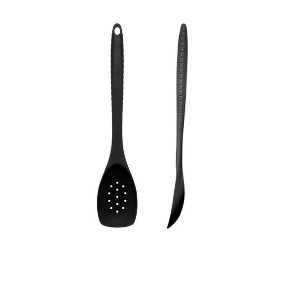 Black Silicone Slotted Spoon 30cm - BESPOKE 77