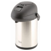 Tea Inscribed St/St Vacuum Pump Pot 2.5L - BESPOKE 77