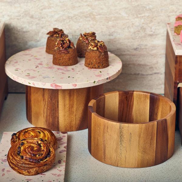 GenWare Acacia Wood Straight Sided Bowl 22.5 x 15cm - BESPOKE 77