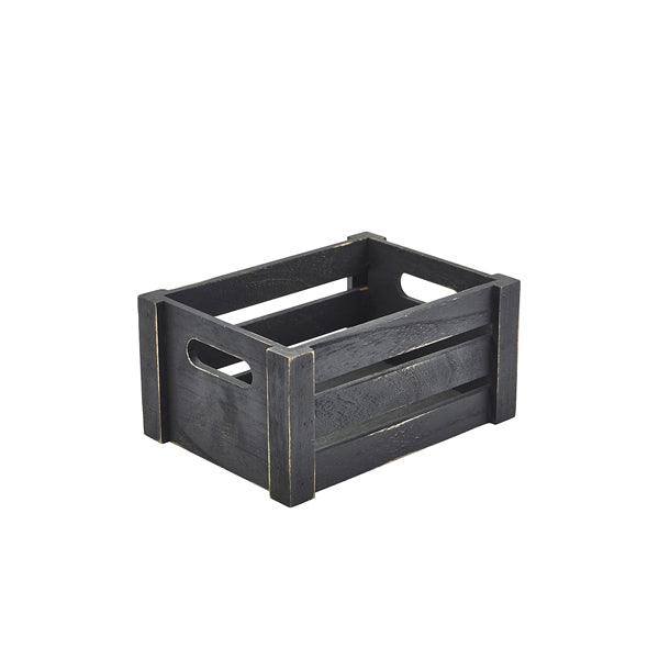 Genware Black Wooden Crate 22.8 x 16.5 x 11cm - BESPOKE 77