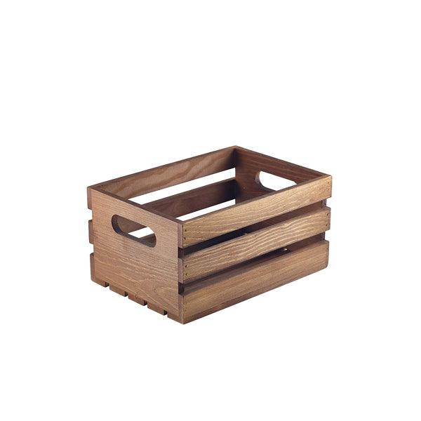 Genware Dark Rustic Wooden Crate 21.5x15x10.8cm - BESPOKE 77