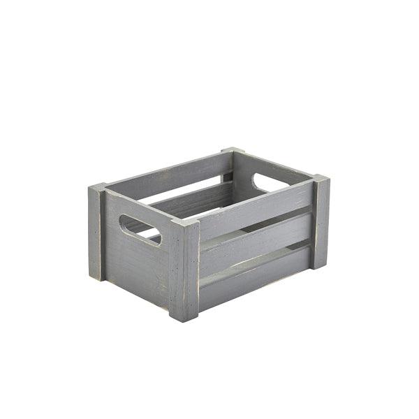Genware Grey Wooden Crate 22.8 x 16.5 x 11cm - BESPOKE 77