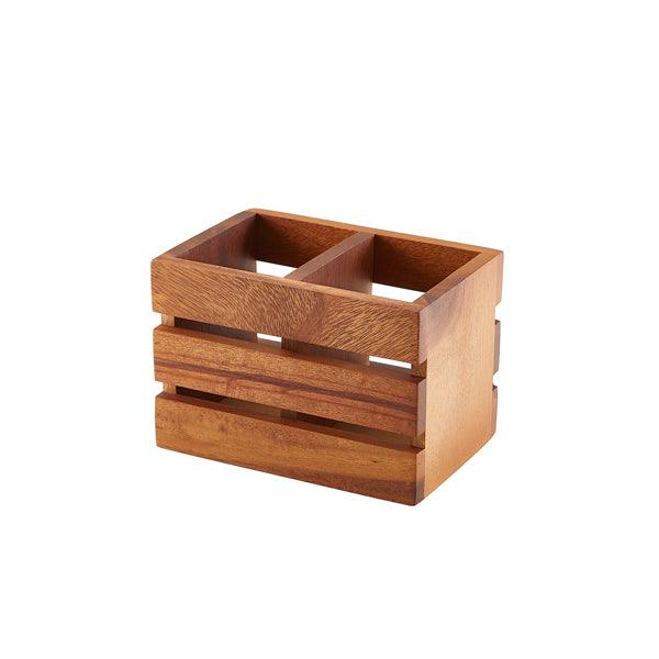 GenWare Acacia Wood 2 Compartment Cutlery Holder - BESPOKE 77